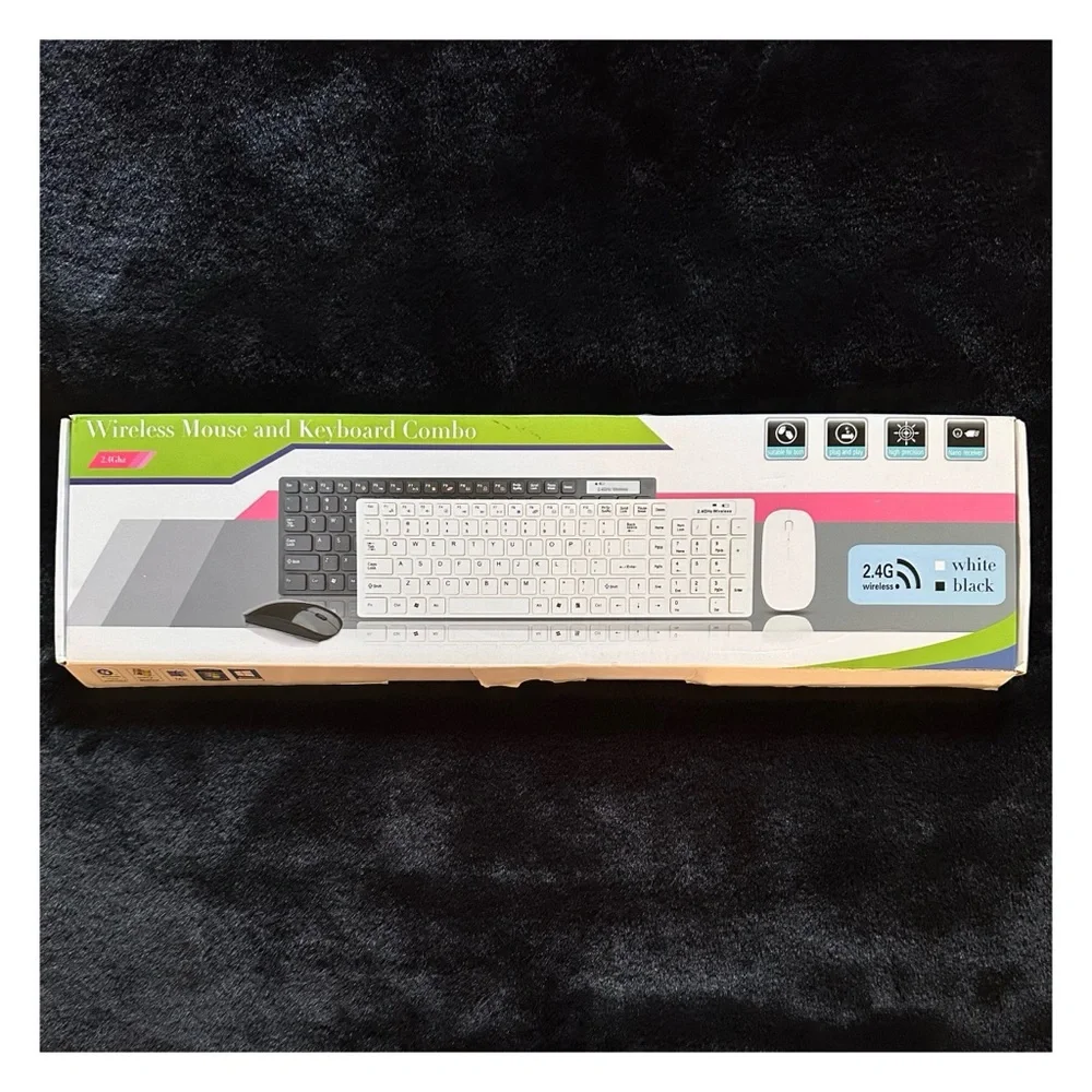 2.4G Slim Wireless Keyboard and Mouse Combo Set White NEW. - Picture 2 of 7